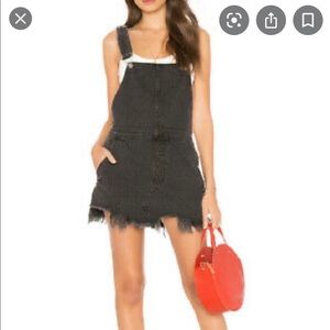 Free People denim overall skirt